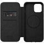 Nomad Rugged Folio bőr flip cover tok MagSafe -vel - iPhone 12 Pro Max - fekete