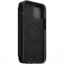 Nomad Rugged Folio bőr flip cover tok MagSafe -vel - iPhone 12 Pro Max - fekete
