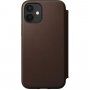 Nomad Rugged Folio bőr flip cover tok MagSafe -vel - iPhone 12 mini - barna