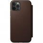 Nomad Rugged Folio bőr flip cover tok MagSafe -vel - iPhone 12 / 12 Pro - barna