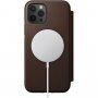 Nomad Rugged Folio bőr flip cover tok MagSafe -vel - iPhone 12 / 12 Pro - barna
