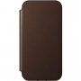 Nomad Rugged Folio bőr flip cover tok MagSafe -vel - iPhone 12 / 12 Pro - barna