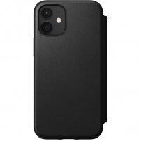 Nomad Rugged Folio bőr flip cover tok MagSafe -vel - iPhone 12 mini - fekete