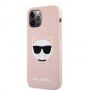 Karl Lagerfeld Choupette Head szilikon tok - iPhone 12 Pro Max - rózsaszín
