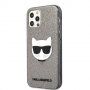 Karl Lagerfeld Choupette Head Glitter tok - iPhone 12 Pro Max - fekete