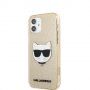 Karl Lagerfeld Choupette Head Glitter tok - iPhone 12 mini - arany