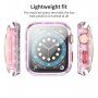 Csillogó védőtok edzett üveggel - Apple Watch 40mm - rózsaszín