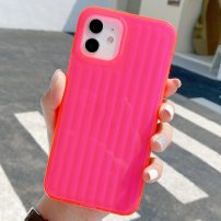 Bordázott neon színű tok - iPhone 11 - rózsaszín