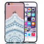 Műanyag védő tok fekete kerettel Apple iPhone 6S Plus / 6 Plus - kék-fehér csipke