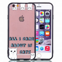 Műanyag védő tok fekete kerettel Apple iPhone 6S Plus / 6 Plus - all I care about is cats