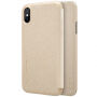 NILLKIN védő flip cover tok Apple iPhone XS / iPhone X - arany
