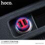 HOCO autótöltő két USB porttal Apple iPhone / iPad / iPod - piros