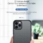 Szénszálas textúrájú tok és védő keret - iPhone 11 - sötétzöld