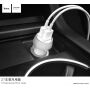 HOCO autótöltő két USB porttal Apple iPhone - ezüst