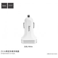 HOCO autótöltő (5V/3.1A) két USB porttal Apple iPhone / iPad / iPod - fehér
