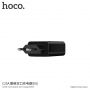 HOCO töltő / adapter két USB porttal és kijezlzővel Apple iPhone / iPod - fekete