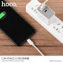 HOCO töltő utakra amerikai konektorral USB / USB-C portokkal Apple iPhone - fehér