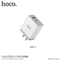 HOCO töltő utakra amerikai konektorral USB / USB-C portokkal Apple iPhone - fehér