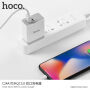 HOCO töltő utakra amerikai konektorral USB / USB-C portokkal Apple iPhone - fehér