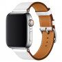 Bőr szíj - Apple Watch Ultra 49mm / 46mm / 45mm / 44mm / 42mm - fehér
