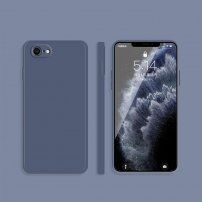 Szilikon védőtok egyenes élekkel - iPhone 7 / 8 / SE (2020/2022) - szürkéskék