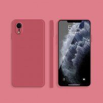Szilikon védőtok egyenes élekkel - iPhone XR - piros