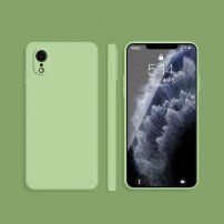 Szilikon védőtok egyenes élekkel - iPhone XR - zöld