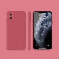 Szilikon védőtok egyenes élekkel - iPhone XS Max - piros