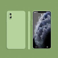 Szilikon védőtok egyenes élekkel - iPhone XS Max - zöld