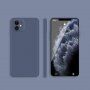 Szilikon védőtok egyenes élekkel - iPhone 12 - szürkéskék