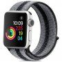 Csíkos nylon szíj - Apple Watch Ultra 49mm / 46mm / 45mm / 44mm / 42mm - szürkés-fekete