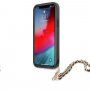 Guess Saffiano Gold Chain tok - iPhone 12 Pro Max - fekete