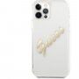 Guess Vintage Script Gold Logo tok - iPhone 12 Pro Max - arany