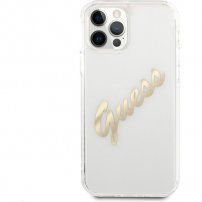 Guess Vintage Script Gold Logo tok - iPhone 12 Pro Max - arany