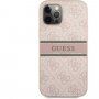 Guess 4G Printed Stripe tok - iPhone 12 Pro Max - rózsaszín