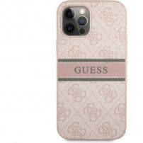 Guess 4G Printed Stripe tok - iPhone 12 Pro Max - rózsaszín