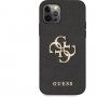 Guess Saffiano Big 4G Metal Logo tok - iPhone 12 Pro Max - fekete