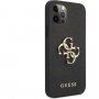 Guess Saffiano Big 4G Metal Logo tok - iPhone 12 Pro Max - fekete