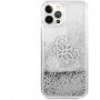 Guess Big 4G Liquid Glitter Silver tok - iPhone 12 Pro Max - ezüst