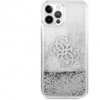 Guess Big 4G Liquid Glitter Silver tok - iPhone 12 Pro Max - ezüst