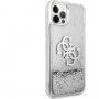 Guess Big 4G Liquid Glitter Silver tok - iPhone 12 Pro Max - ezüst