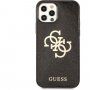 Guess Big 4G Full Glitter tok - iPhone 12 Pro Max - fekete