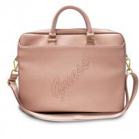 Guess Saffiano Vintage Script táska - MacBook 16"-ig - rózsaszín-arany