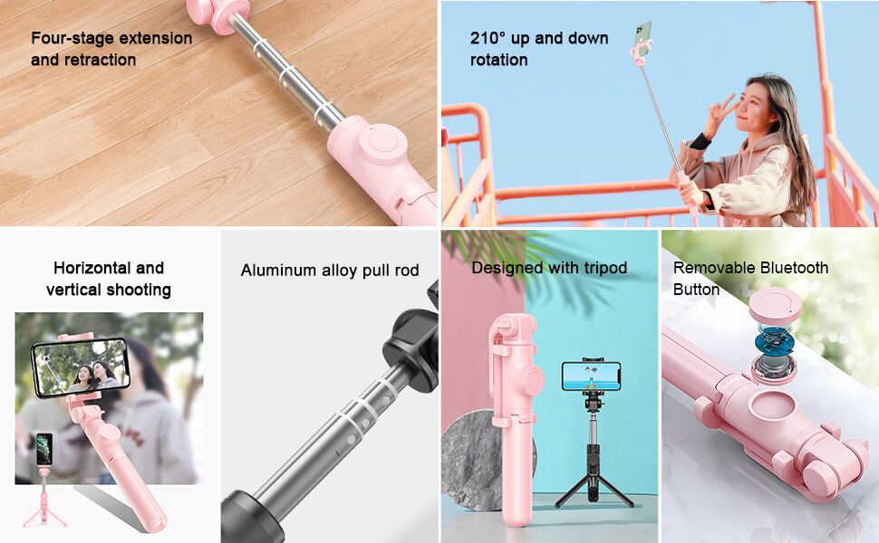 Baseus Lovely Bluetooth szelfi bot tripod állvánnyal - iPhone - fekete
