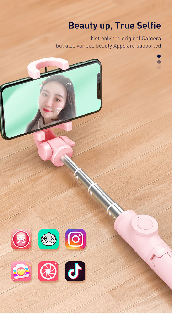 Baseus Lovely Bluetooth szelfi bot tripod állvánnyal - iPhone - fekete