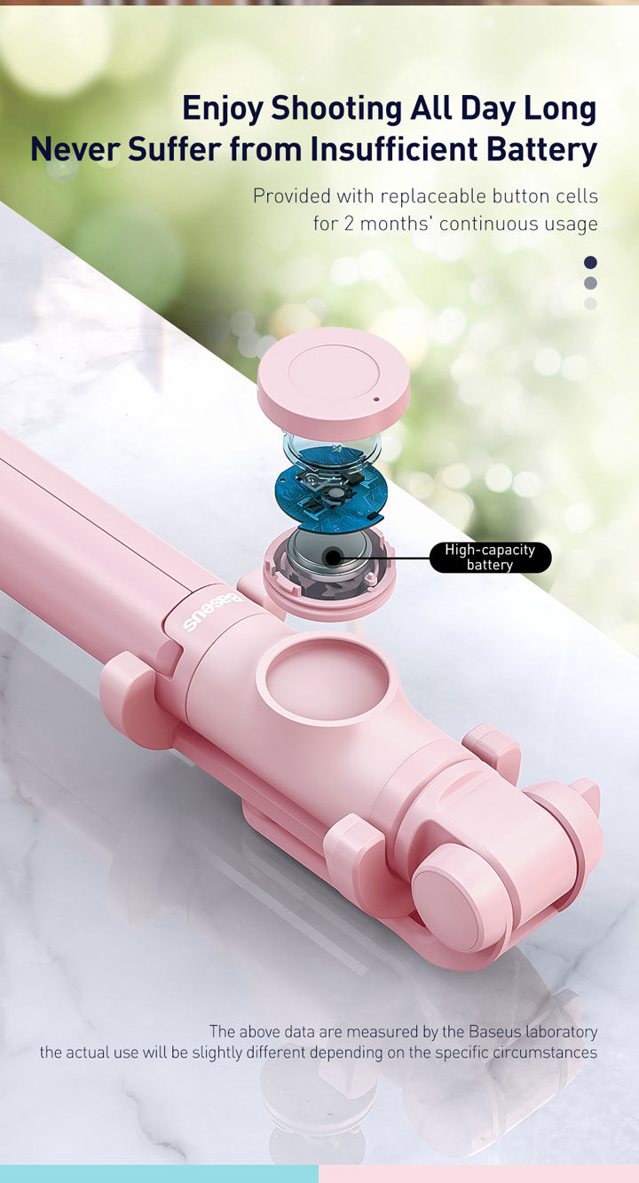 Baseus Lovely Bluetooth szelfi bot tripod állvánnyal - iPhone - fekete