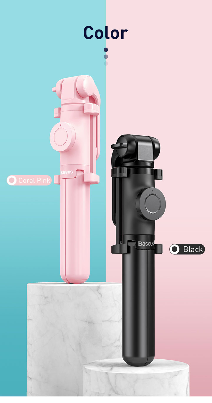 Baseus Lovely Bluetooth szelfi bot tripod állvánnyal - iPhone - fekete