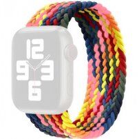 Nylon fontott körpánt - Apple Watch 42mm / 41mm / 40mm / 38mm - M - sötét szivárvány színű