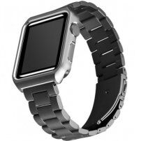 Fém tok szíjjal Apple Watch 42mm / 41mm / 40mm / 38mm - fekete