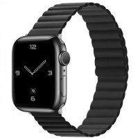 Mágneses szilikon szíj - Apple Watch 42mm / 41mm / 40mm / 38mm - fekete